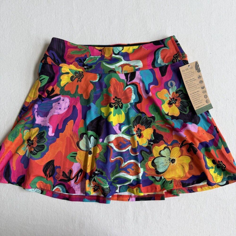 Dona Jo Ultimate Skort S x14 Amaryllis Floral Tennis Skirt Golf Pickleball